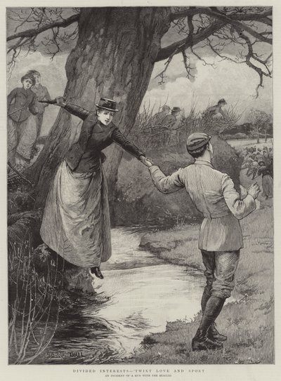 分割された関心、「twixt愛とスポーツ 作： Edward Frederick Brewtnall